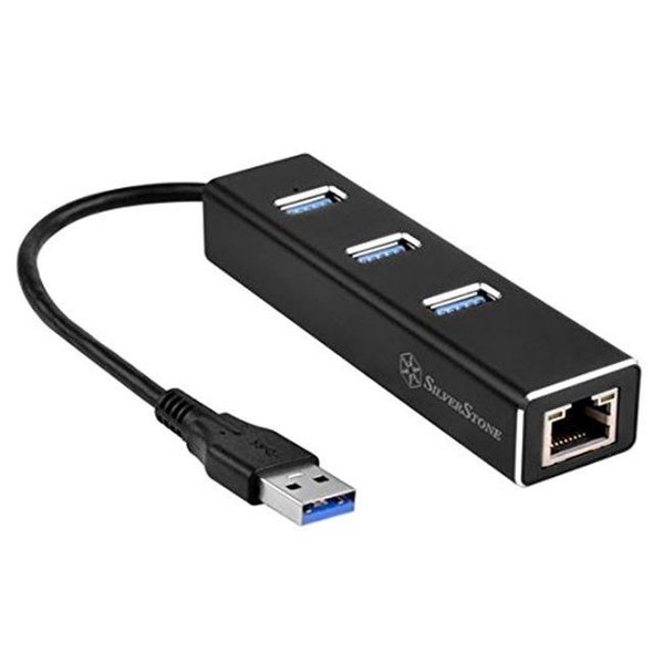 Silverstone Silver Stone Technologies EP04B 3 Ports USB 3.1 Hub & RJ45 Gigabit Network Adapter EP04B